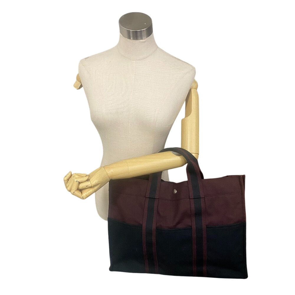 Hermes Tote Bag Cotton Wine Tote Bag By Color Canvas Red