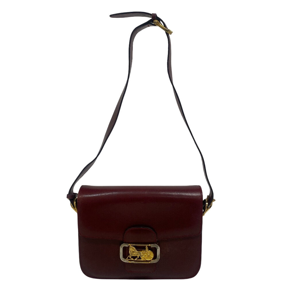 Shoulder Bag Wine Shoulder Bag Carriage Metal Leather Red