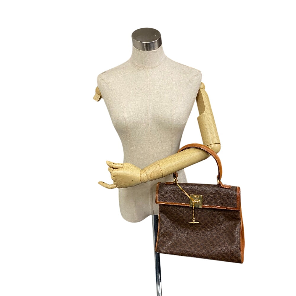 Macadam Pattern Women Leather Brown Travel Bag