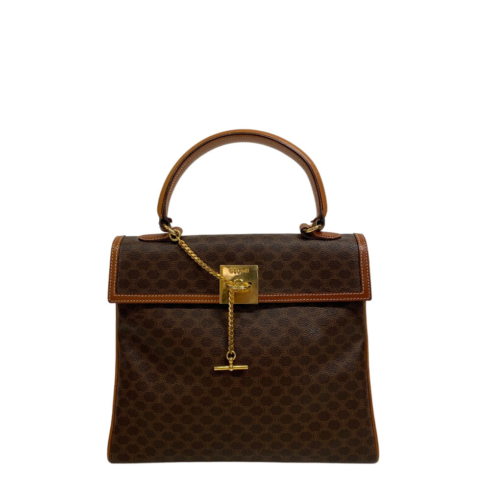 Macadam Pattern Women Leather Brown Travel Bag