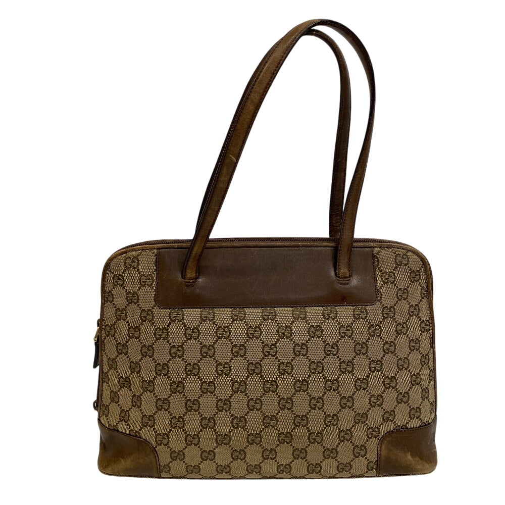 Gucci 002. GG , GG Leather Canvas Beige Shoulder Bag