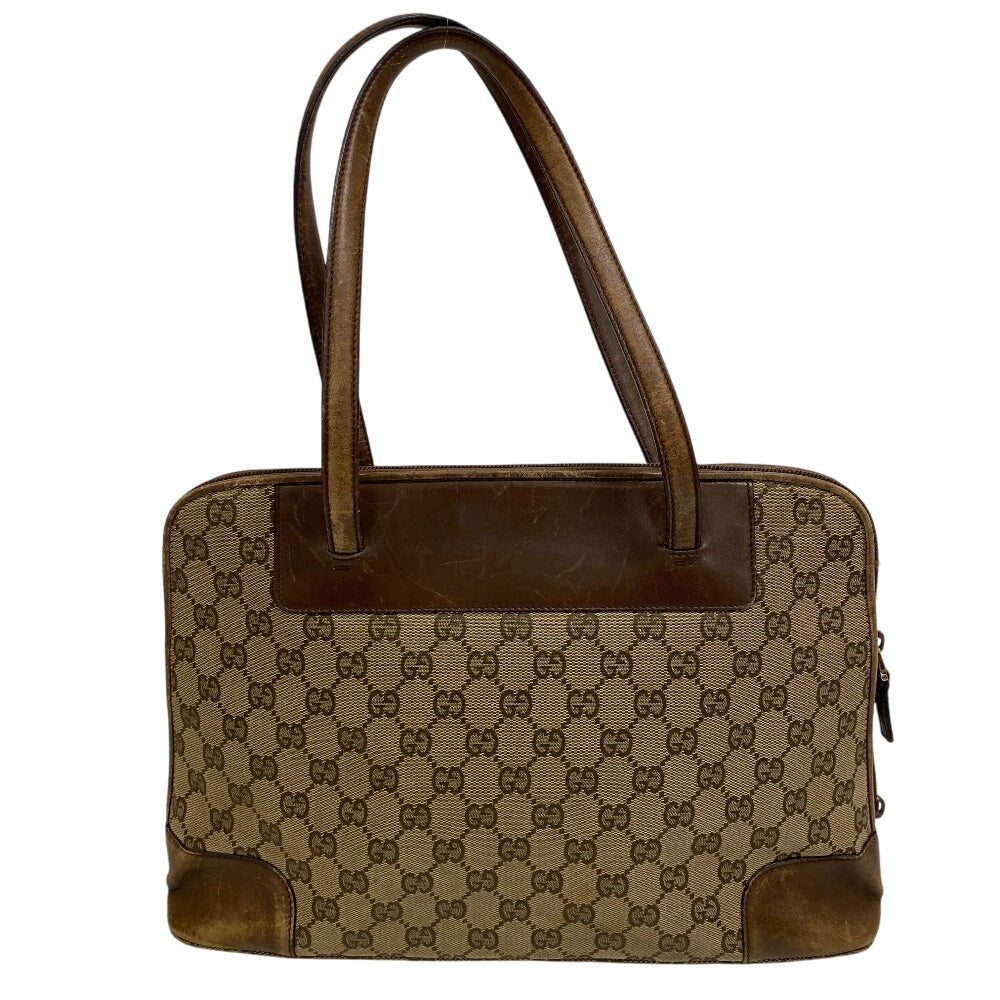 Gucci 002. GG , GG Leather Canvas Beige Shoulder Bag