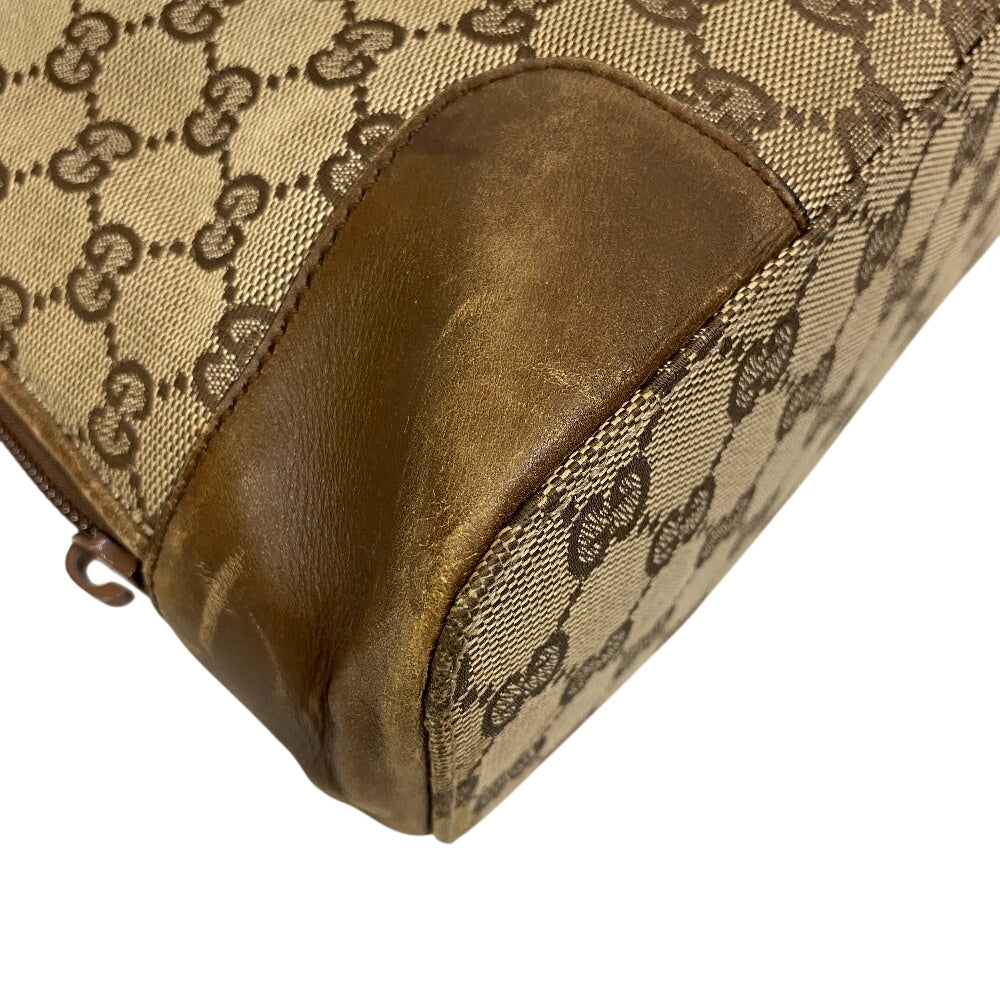 Gucci 002. GG , GG Leather Canvas Beige Shoulder Bag