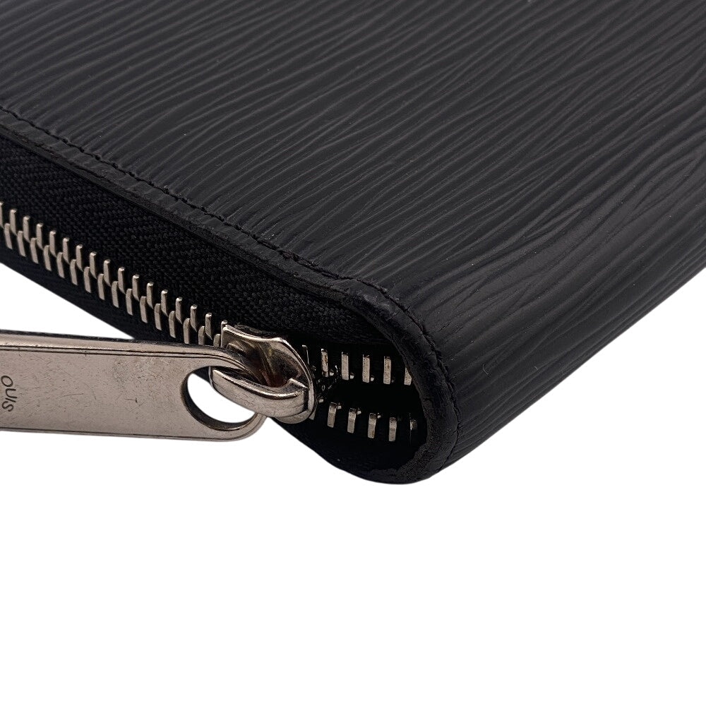Louis Vuitton Long Purse M61857 Zip Around Leather Black Wallet Case