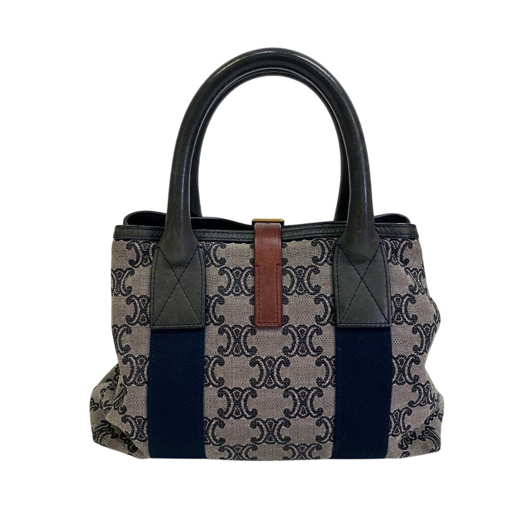 Triomphe Macadam Pattern Women Leather Black Travel Bag