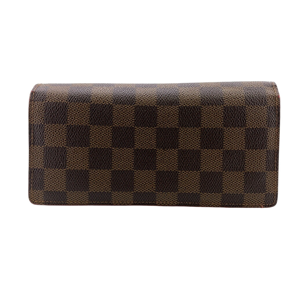 Louis Vuitton Long Purse N60017 Zip Around Leather Brown Wallet Case