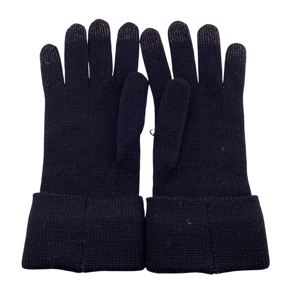 Louis Vuitton gloves M76451 Glove Gon 3D Monogram Wool Black Apparel