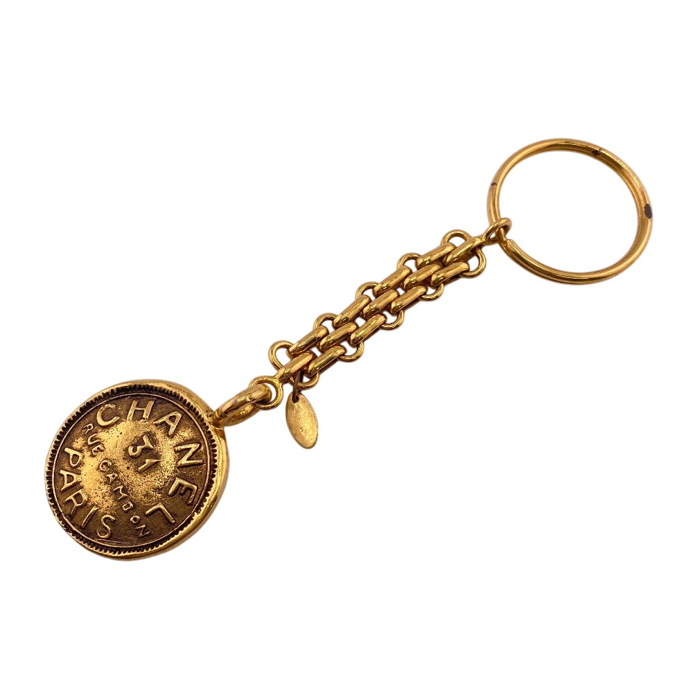 Chanel charm Plated cambon medal 31 AUE Gold Key Chain