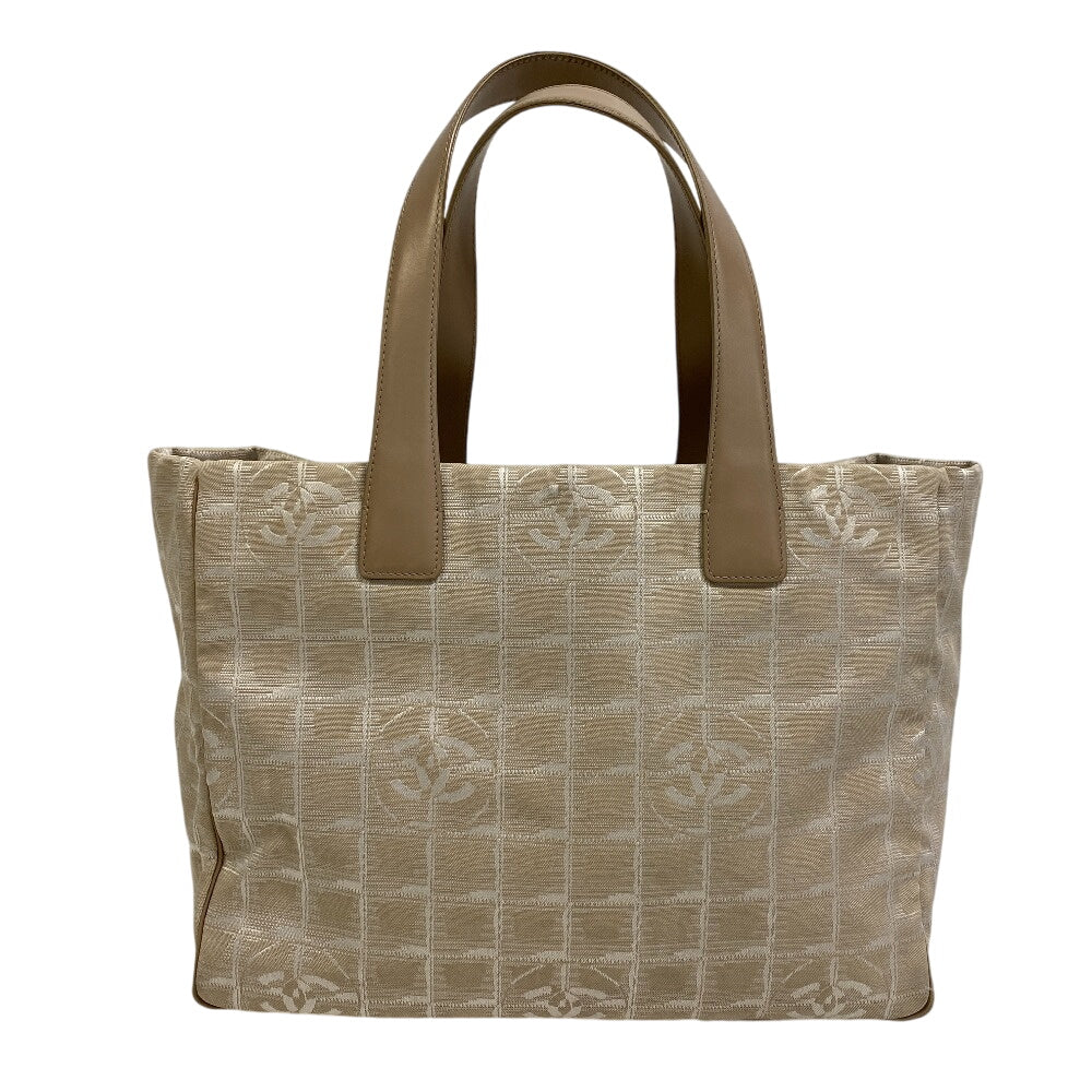 Chanel New Line Beige MM Canvas Leather Travel Bag