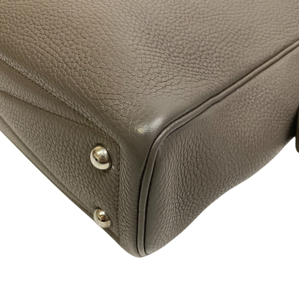 Hermes Business Bag Victoria Mens Leather Gray Travel Bag