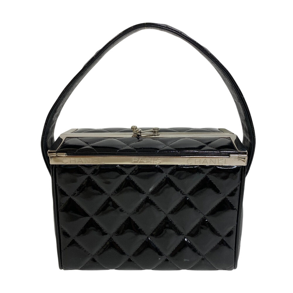 Chanel Patent Matrasse Black Leather Handbag