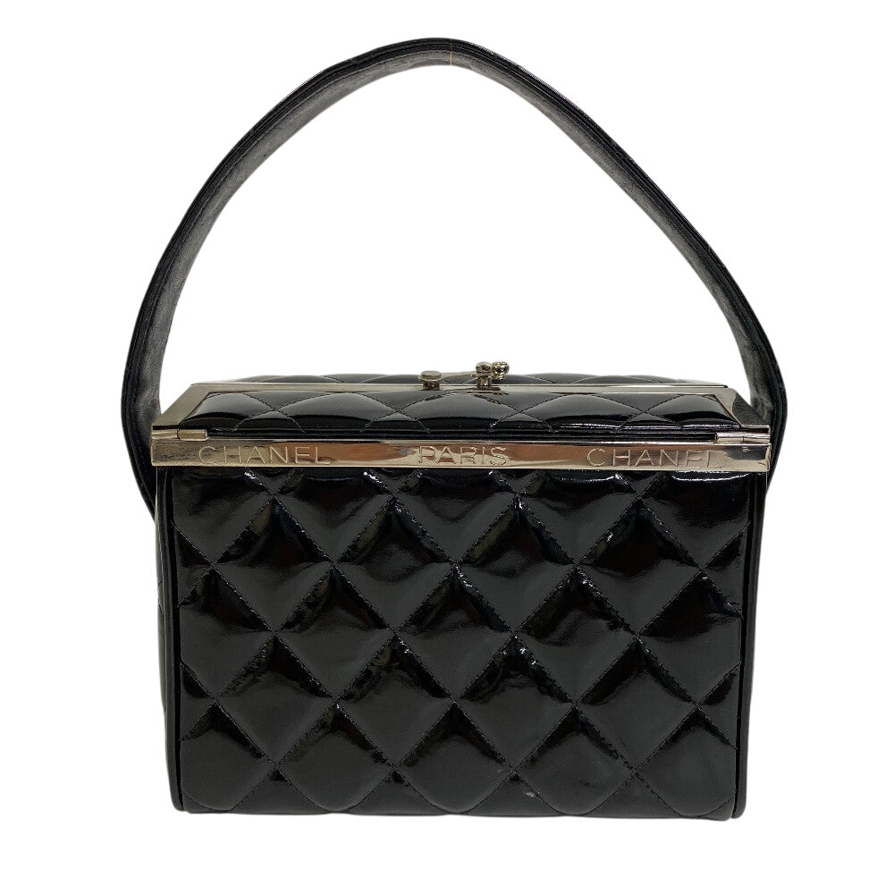 Chanel Patent Matrasse Black Leather Handbag