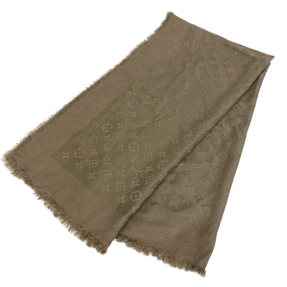 Louis Vuitton Stall M75089 Silk Voal Monogram Wool Green Khaki Apparel