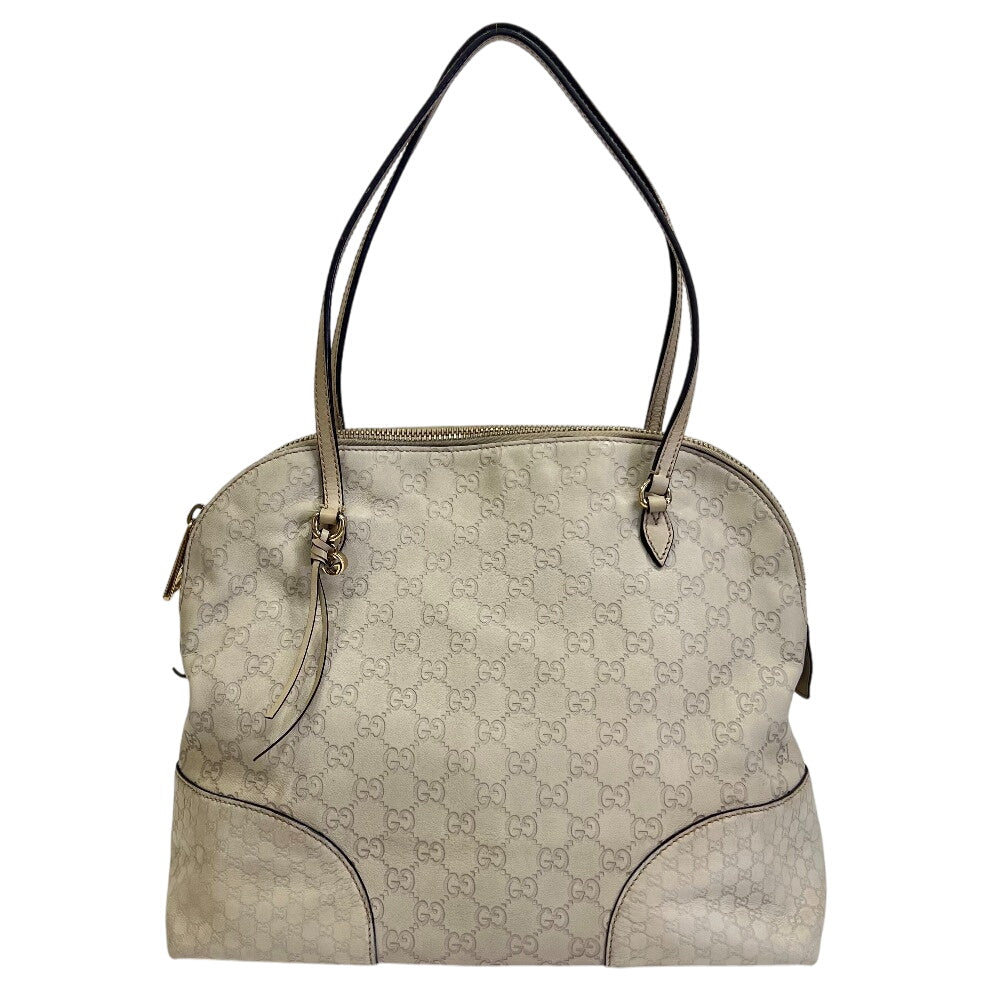 Gucci GG pattern Leather Canvas White Handbag