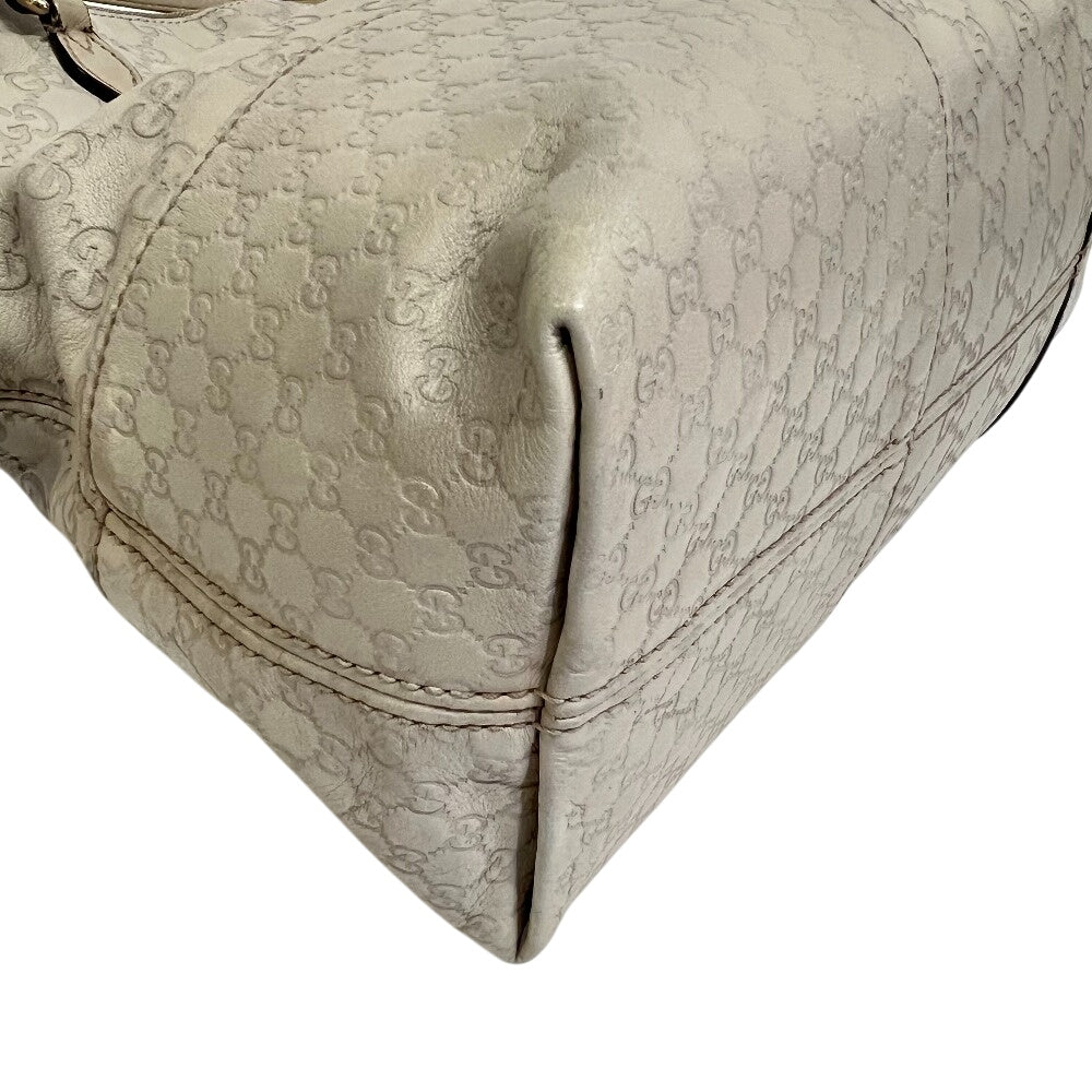 Gucci GG pattern Leather Canvas White Handbag