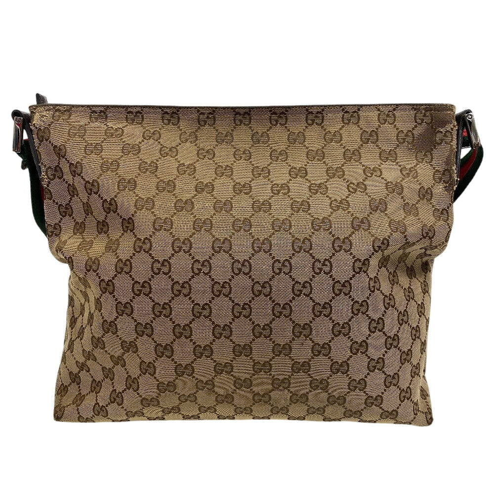 Gucci GG , GG Leather Canvas Beige Shoulder Bag