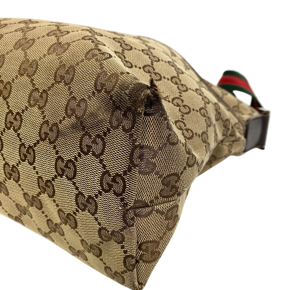 Gucci GG , GG Leather Canvas Beige Shoulder Bag