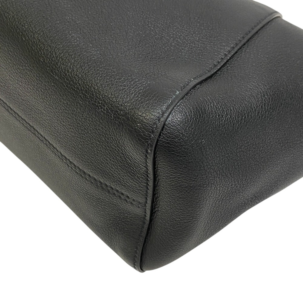 Shoulder Bag Men'S Line Embossed Mens Leather Black
