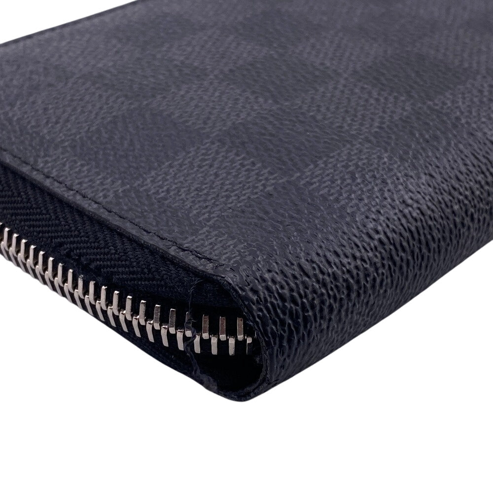 Louis Vuitton Long Purse N63095 Damier Grafitto Canvas Black Wallet Case Z0013186