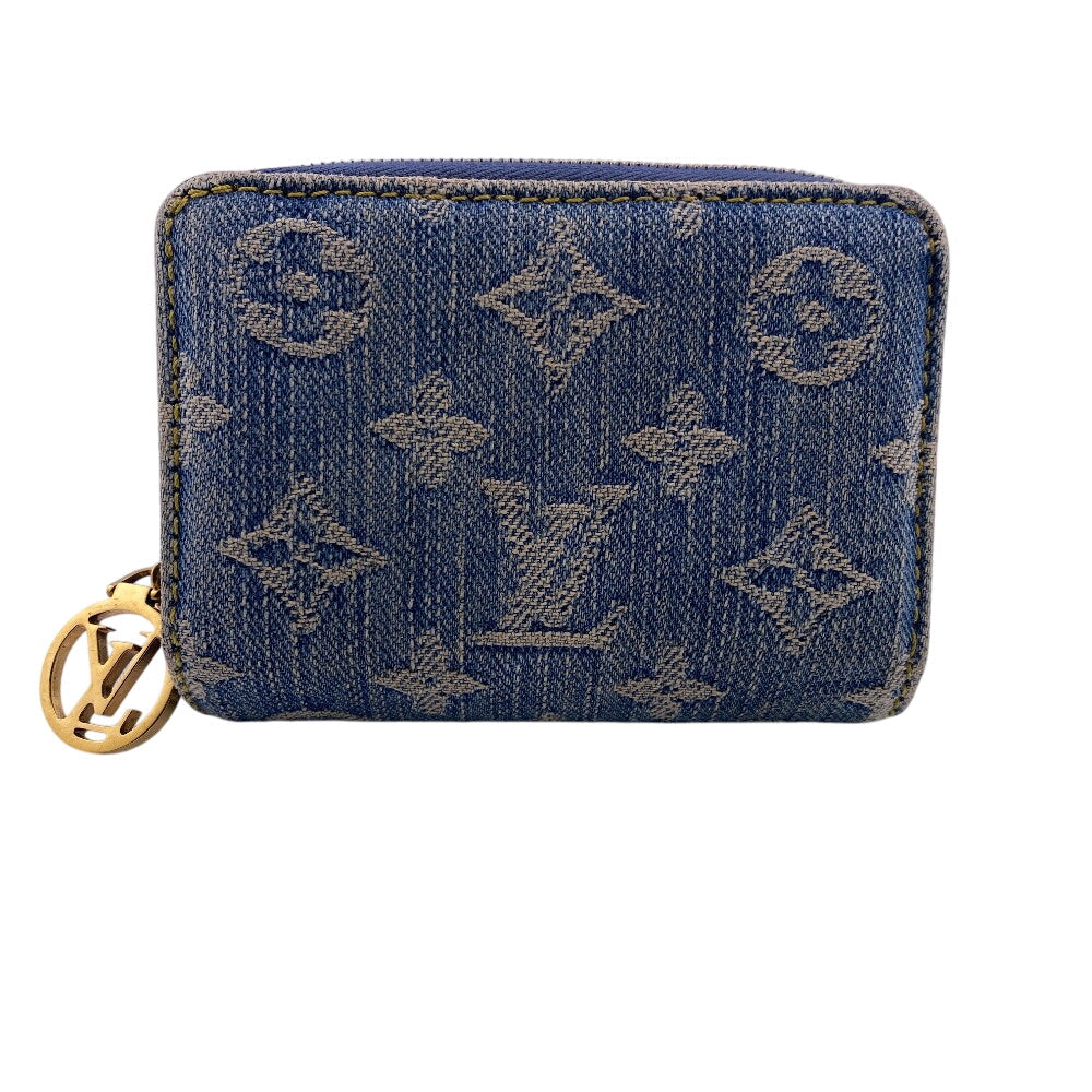 Louis Vuitton Bifold M83160 Portefeuille Lou Monogram Denim Cotton Blue Wallet Case