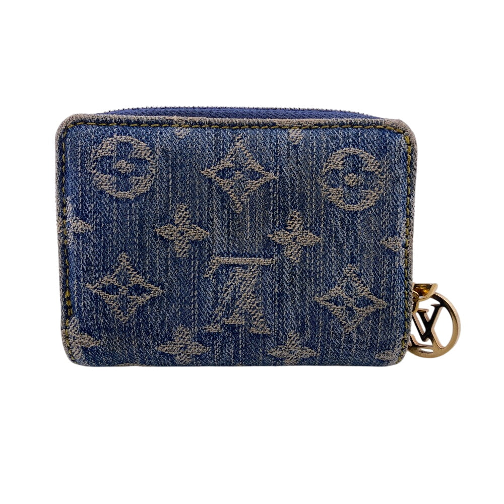 Louis Vuitton Bifold M83160 Portefeuille Lou Monogram Denim Cotton Blue Wallet Case