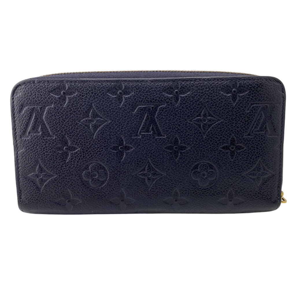 Louis Vuitton Long Purse M62121 Zip Around Monogram Leather Navy Wallet Case