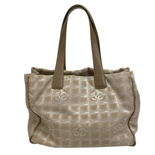Chanel Nylon New Line Beige MM Leather Travel Bag