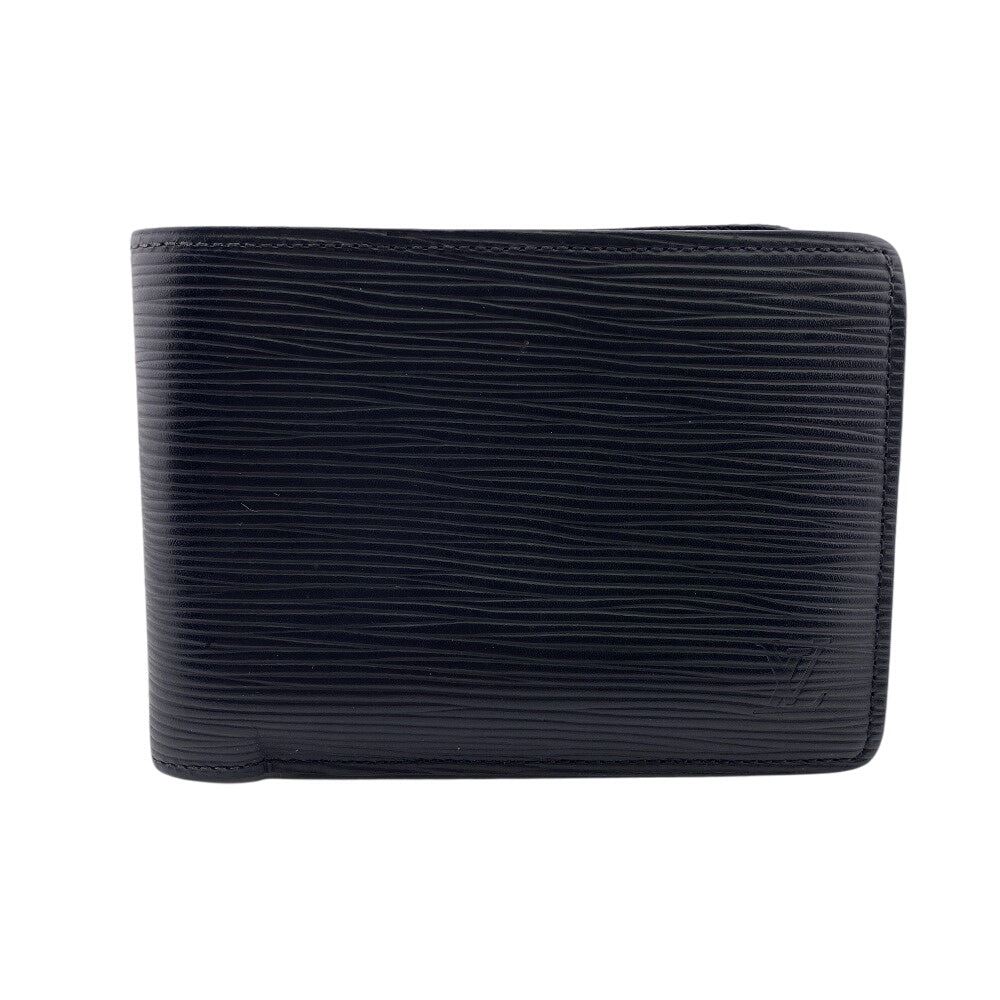 Louis Vuitton Bifold M60662 Epi Portefeuille Multripru Leather Black Wallet Case