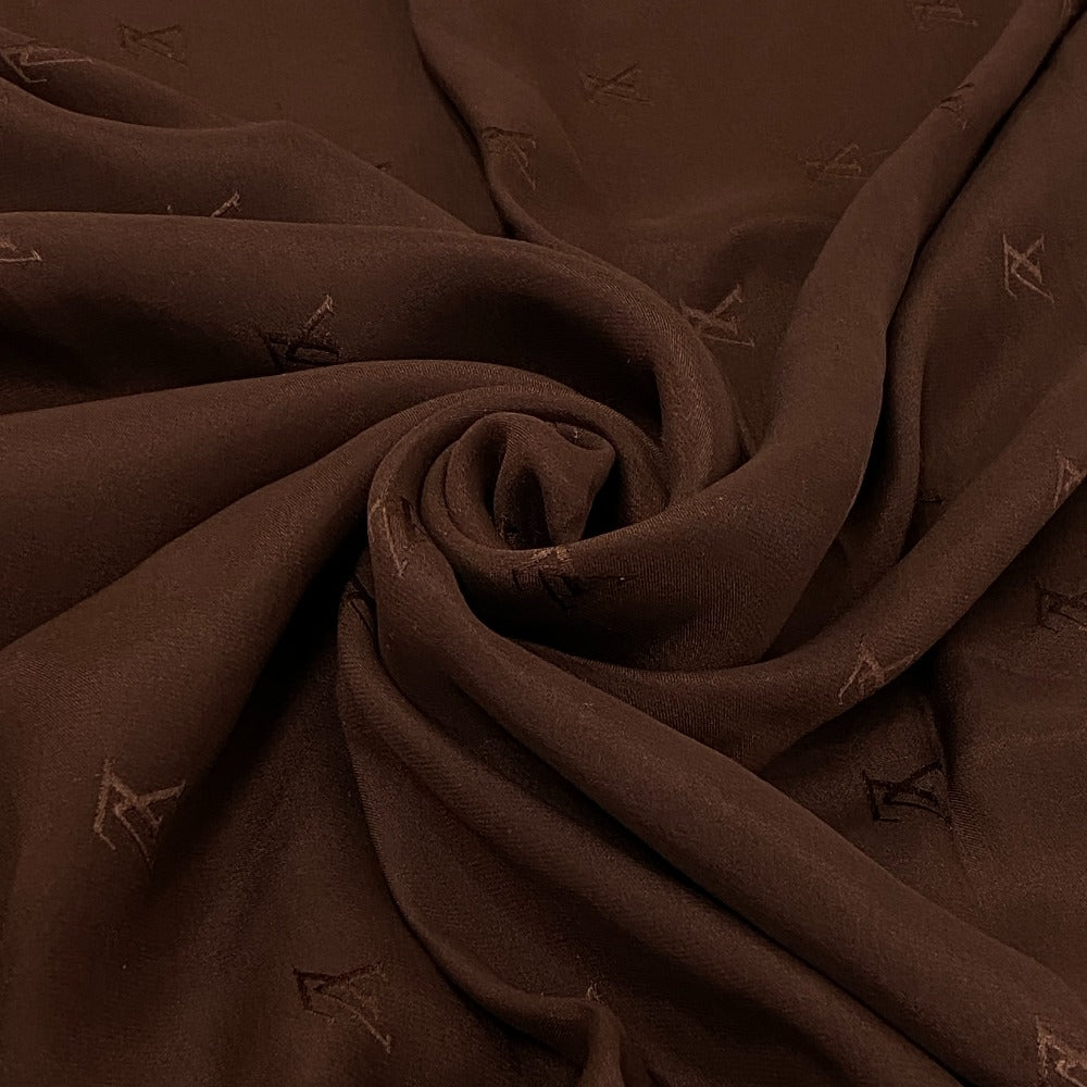 Louis Vuitton scarf silk Chocolate Carre Monogram Brown