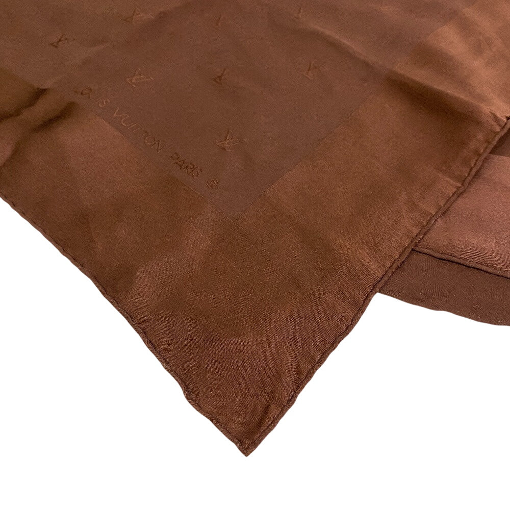 Louis Vuitton scarf silk Chocolate Carre Monogram Brown