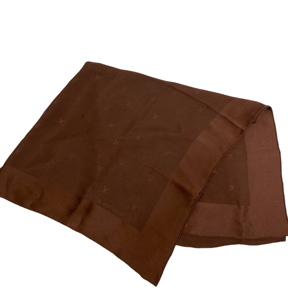 Louis Vuitton scarf silk Chocolate Carre Monogram Brown