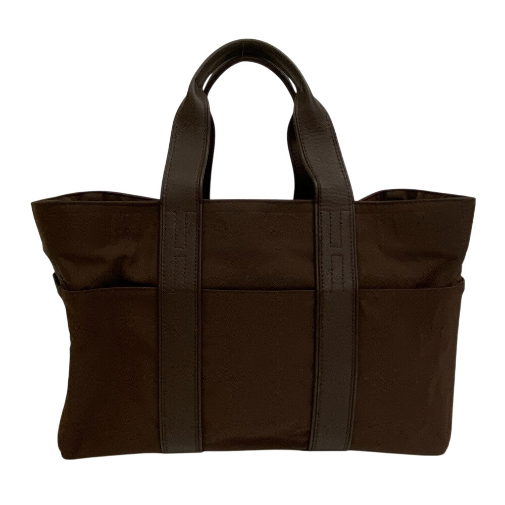 Hermes Handbag Akapu Luco Mm Nylon Brown Travel Bag