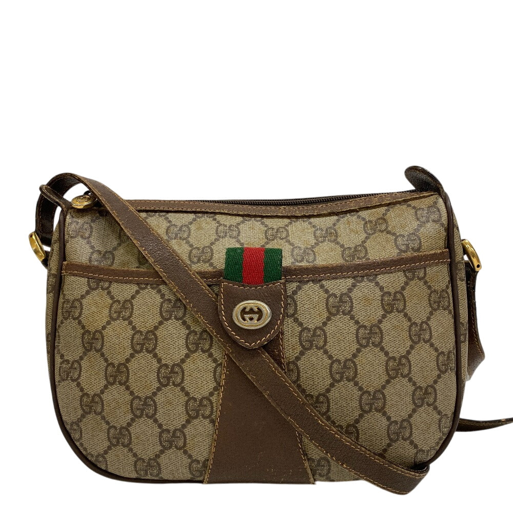 Gucci 89 02 032 PVC coated Canvas Brown Shoulder Bag