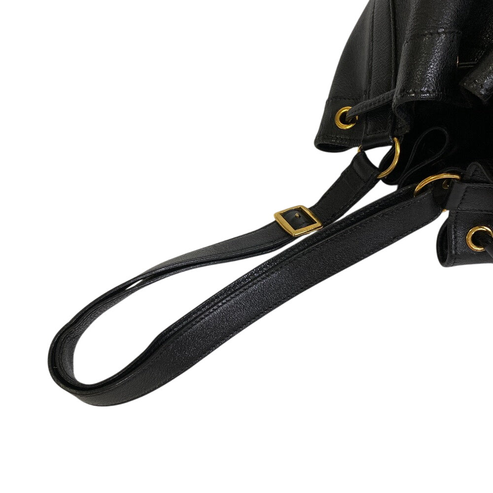 Shoulder Bag Market Leather Black