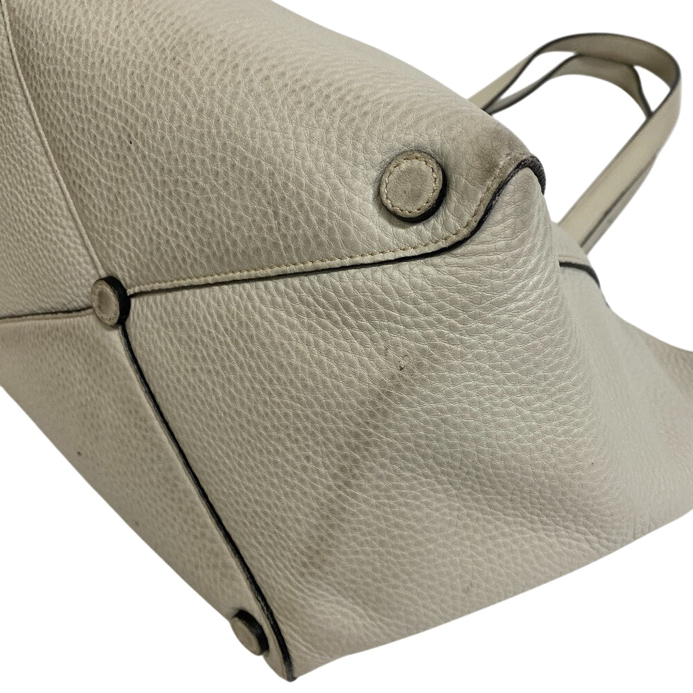 Tote Bag Calfskin Vitello Dyno White