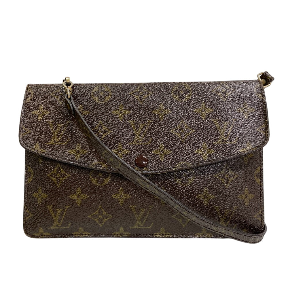 Louis Vuitton M51815 Double mule Monogram Leather Brown Shoes Z0013429