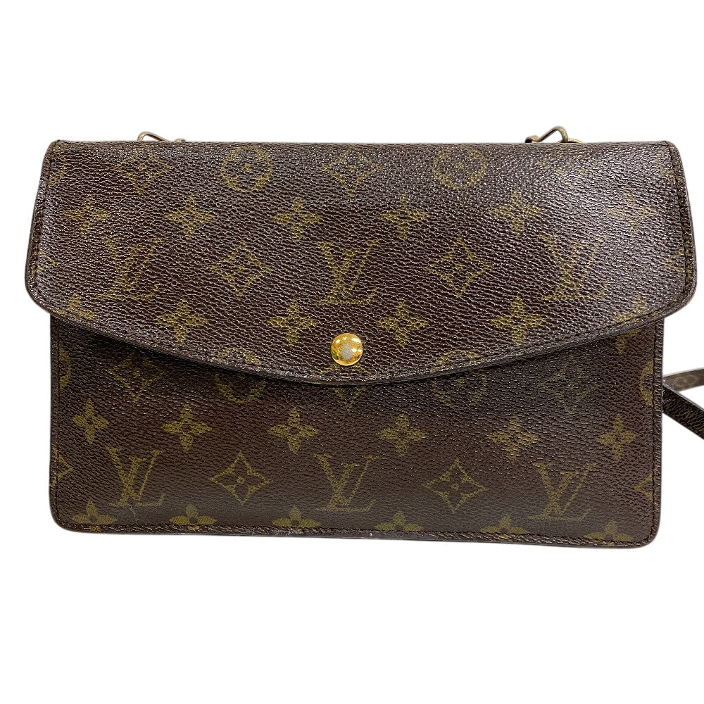 Louis Vuitton M51815 Double mule Monogram Leather Brown Shoes Z0013429