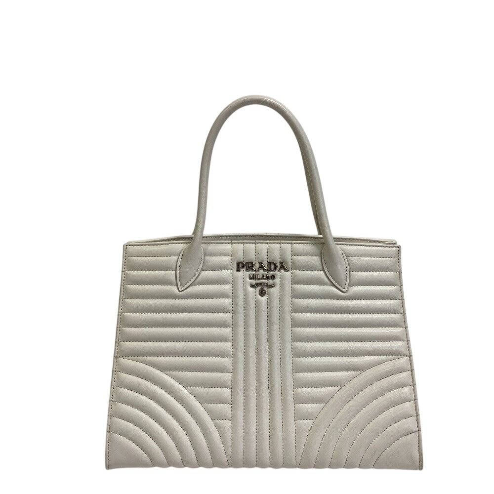 Diagram Leather White Travel Bag