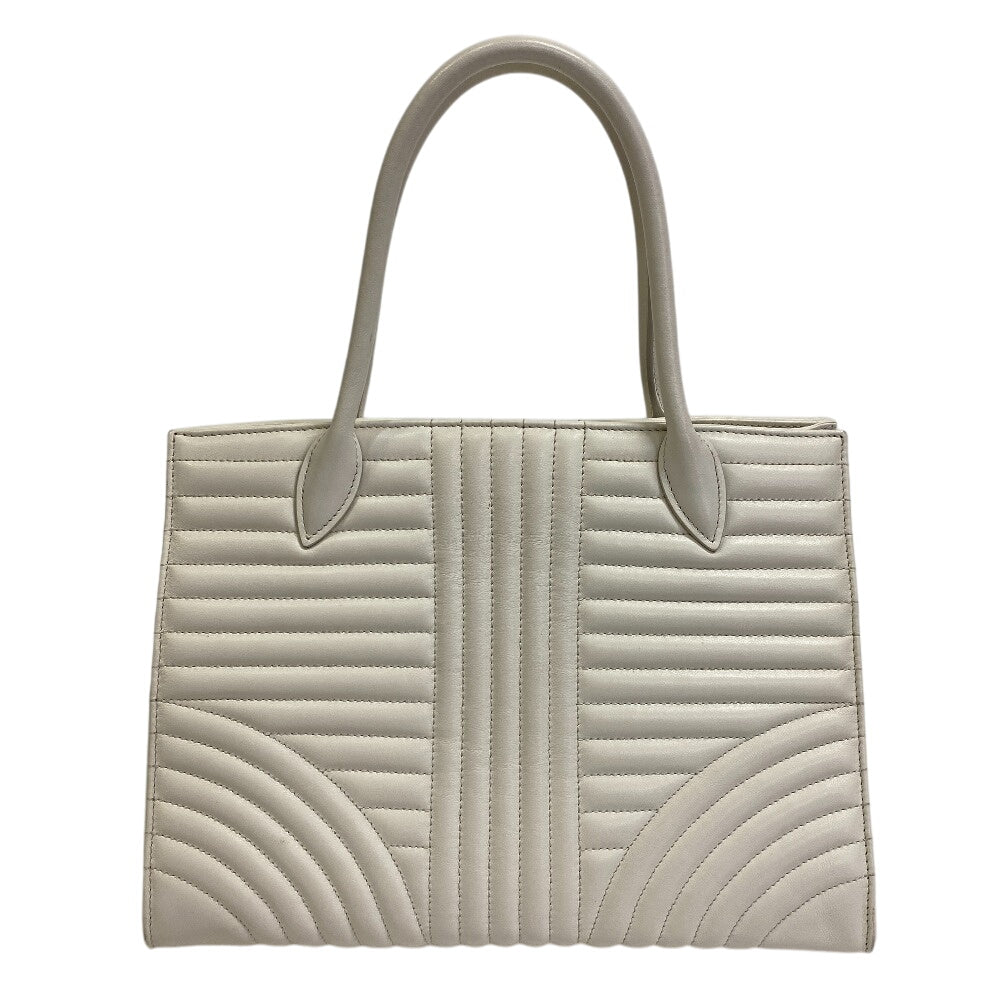 Diagram Leather White Travel Bag