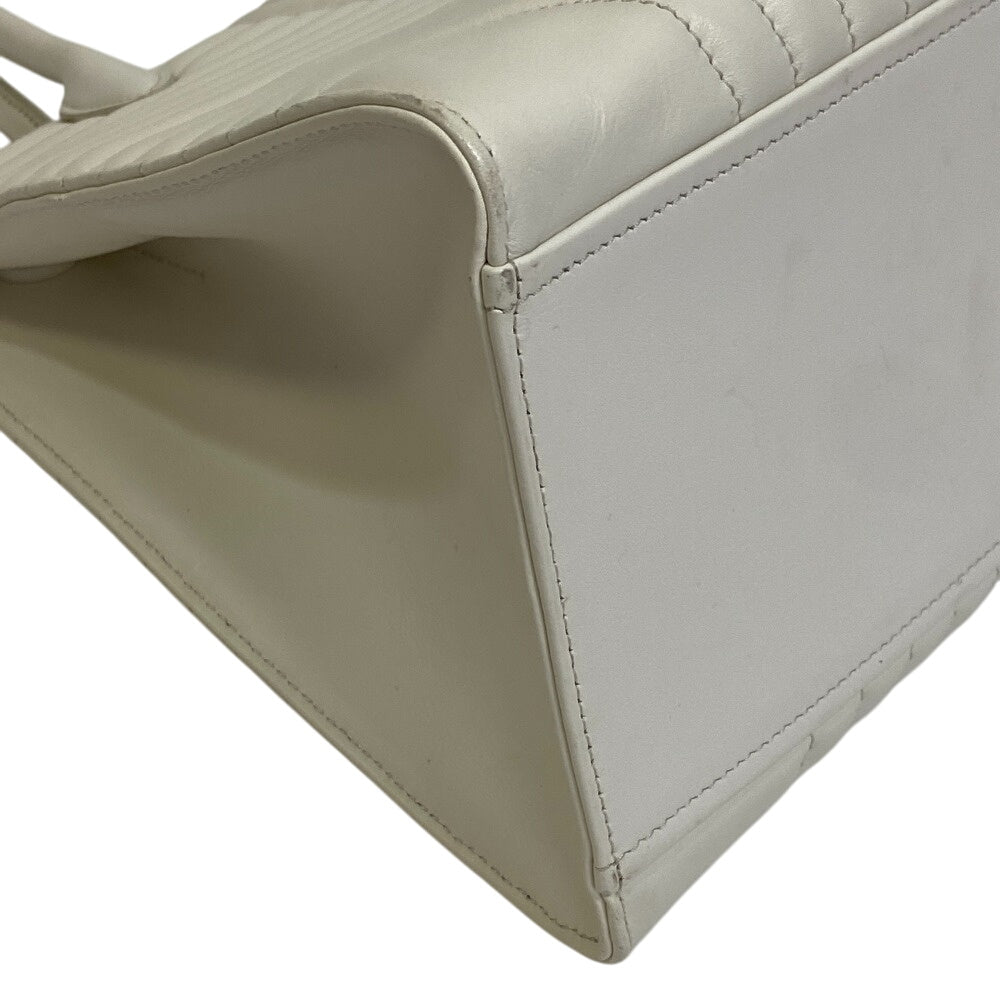 Diagram Leather White Travel Bag