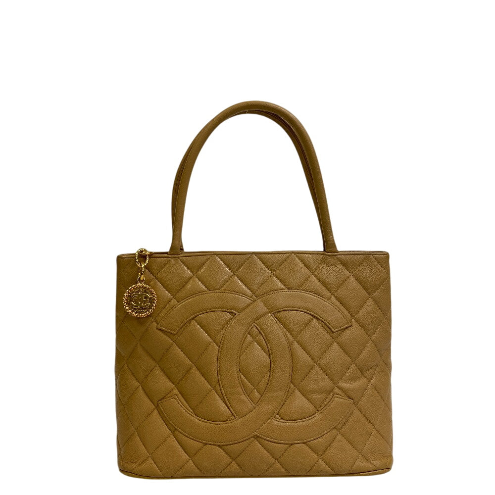 Chanel Caviar skin Matrasse Beige Tote Bag