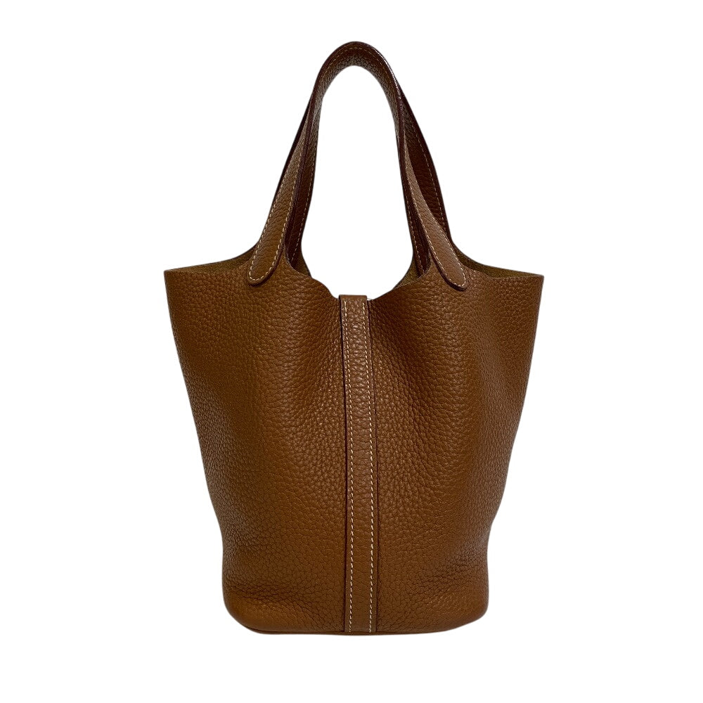 ?O Taurillon Clemence Picotan Lock Pm Brown Travel Bag