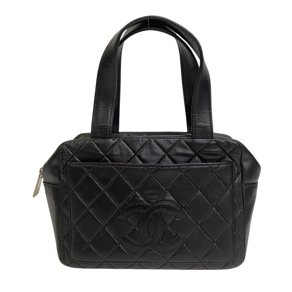 Chanel Matrasse Black Leather Handbag