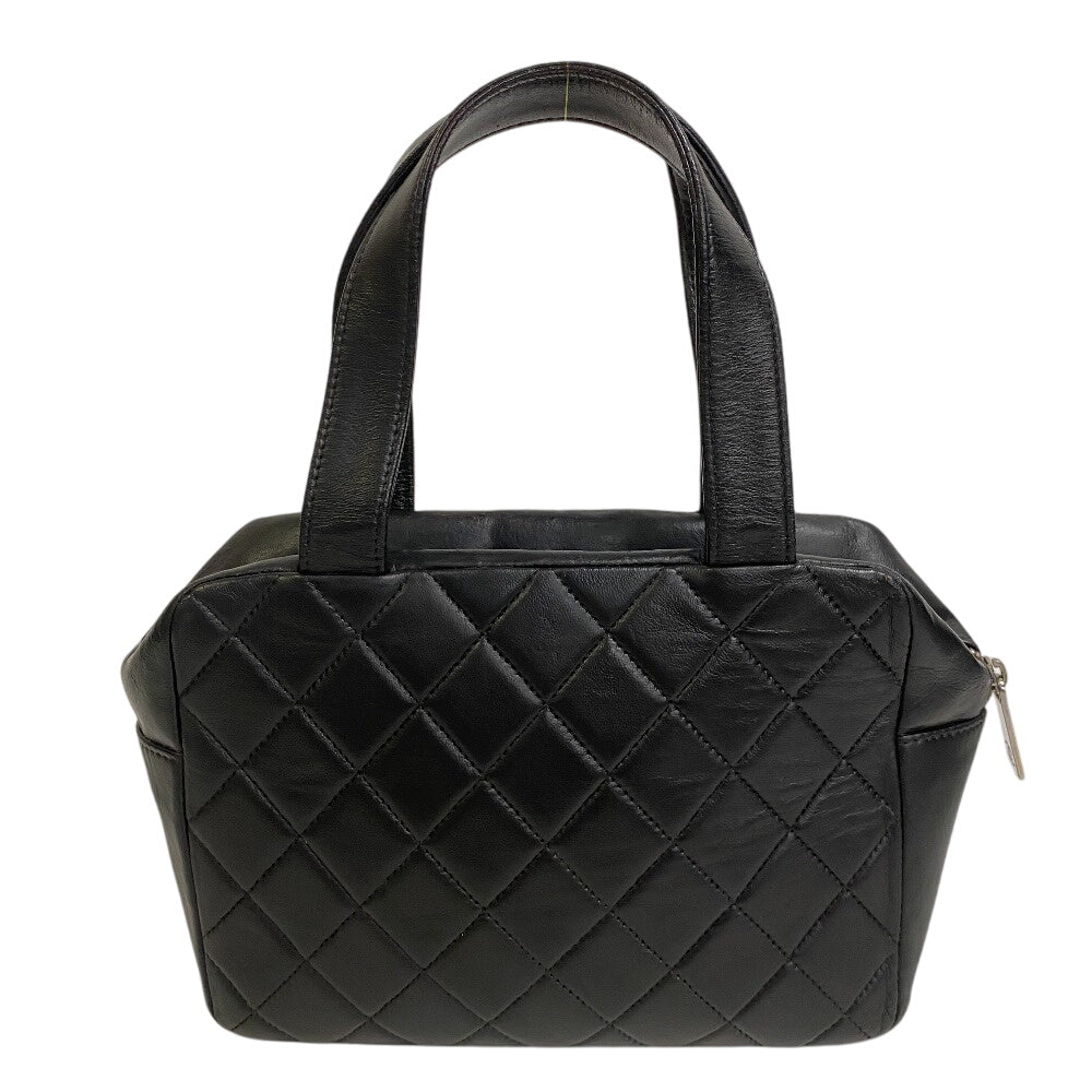 Chanel Matrasse Black Leather Handbag