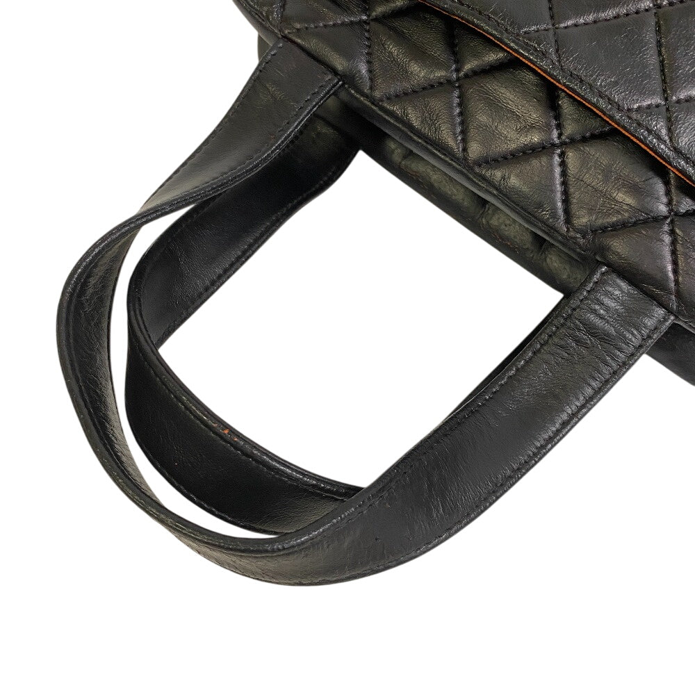 Chanel Matrasse Black Leather Handbag
