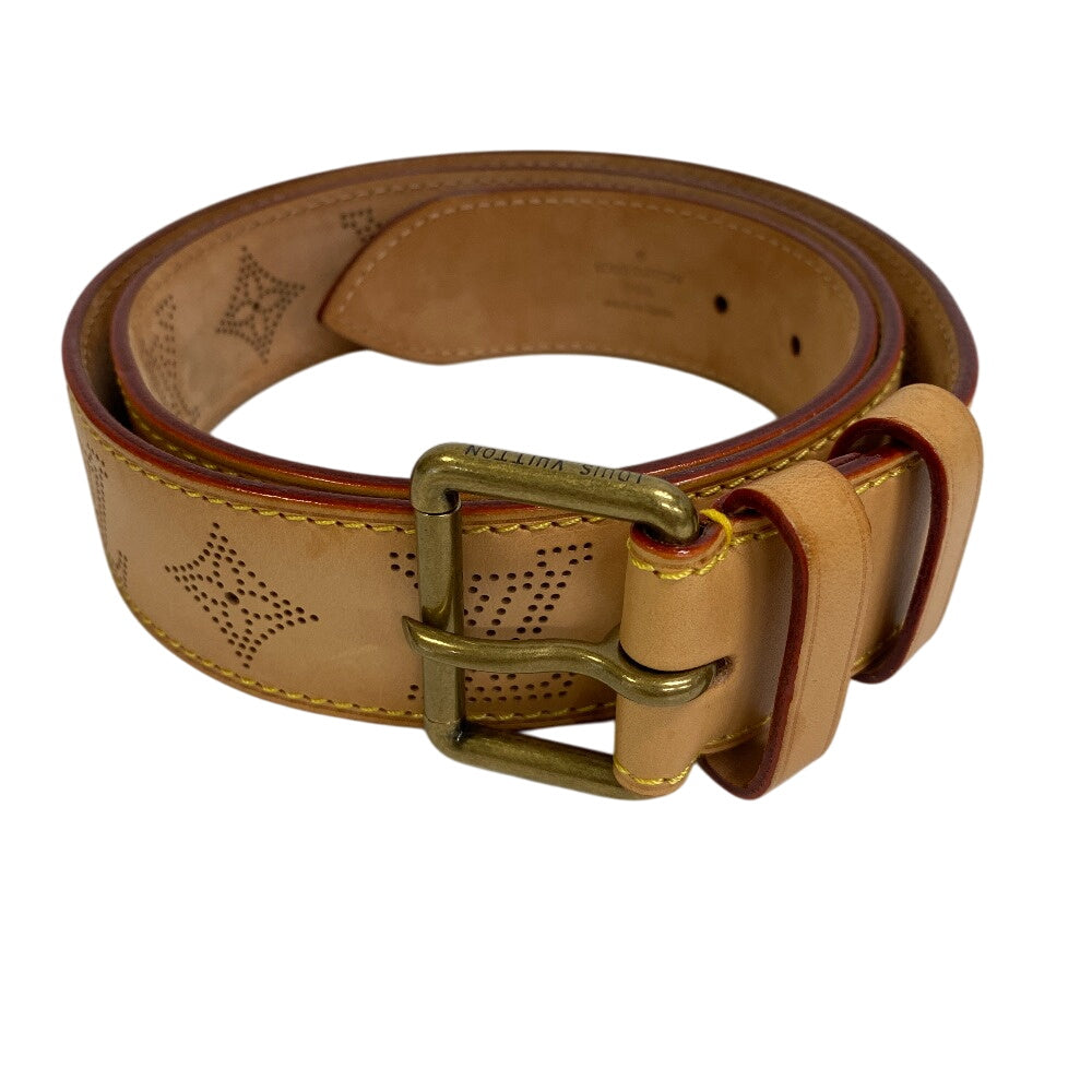 Louis Vuitton M6926V Saintur Perfo 40 100 Monogram Leather Beige Belt