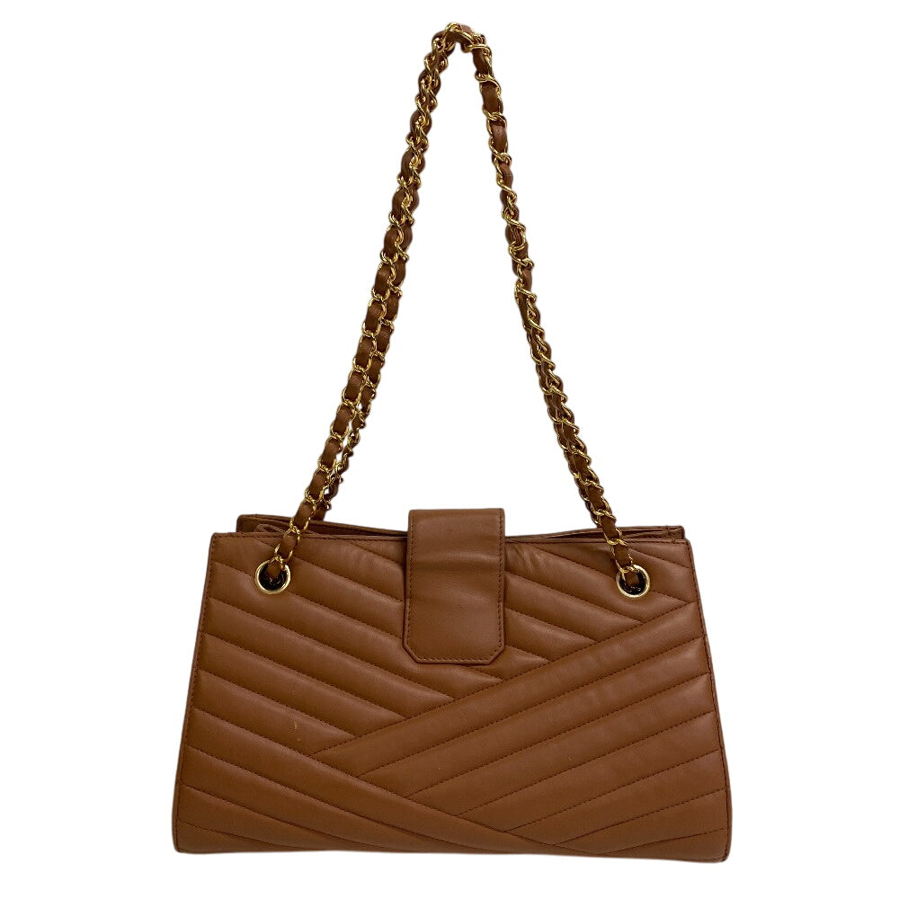 Chanel lambskin Gabriel accordion Brown Shoulder Bag