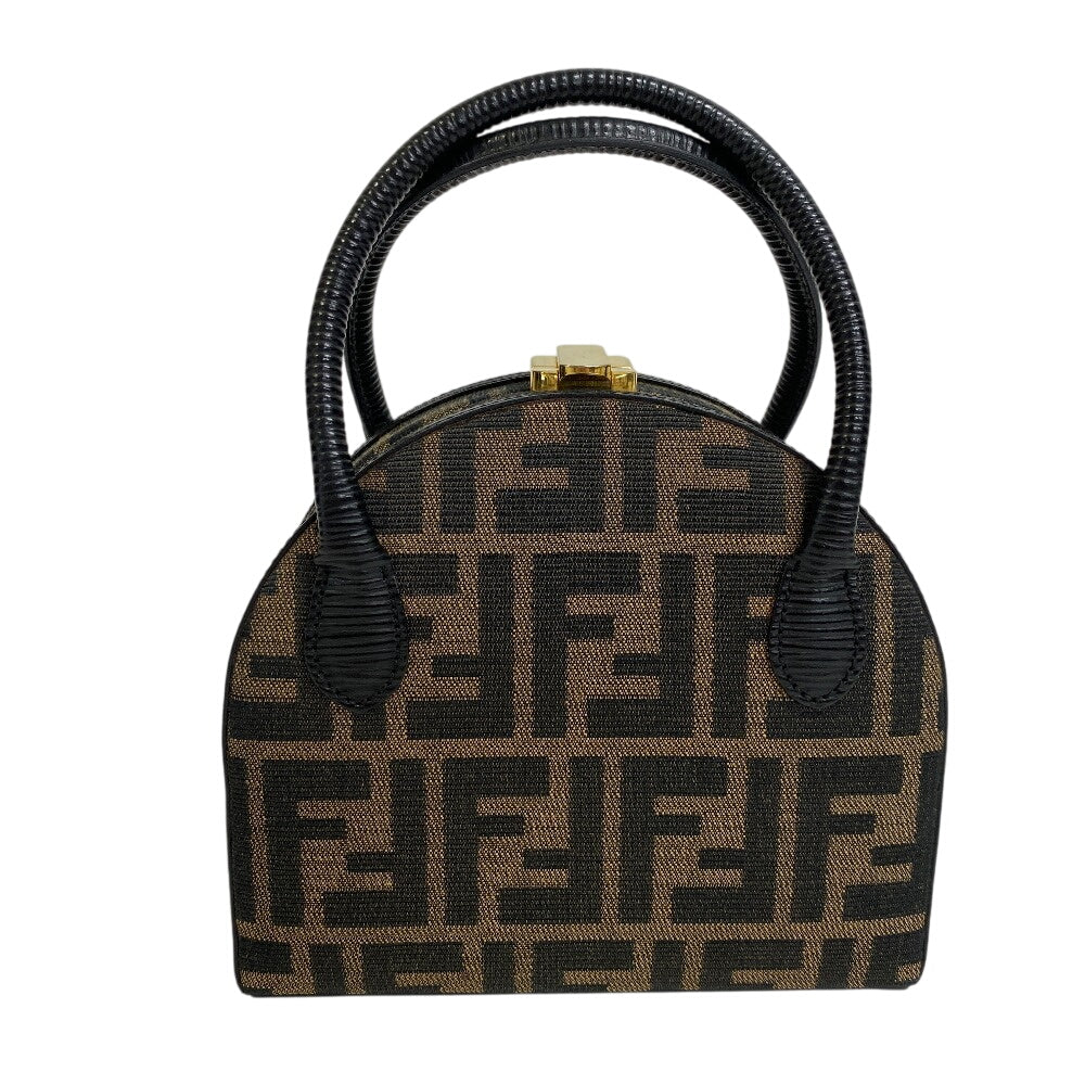 Fendi Handbag Zucca Canvas Brown Travel Bag