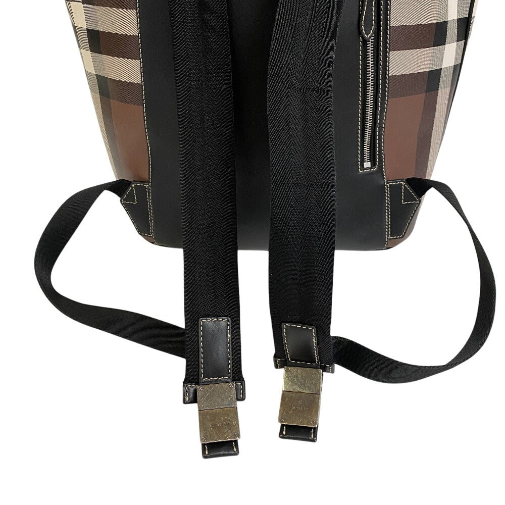 Burberry Backpack Pvc Nova Check Leather Brown