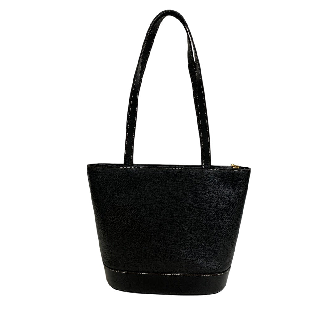 Burberry Tote Bag Nova Check Leather Canvas Black